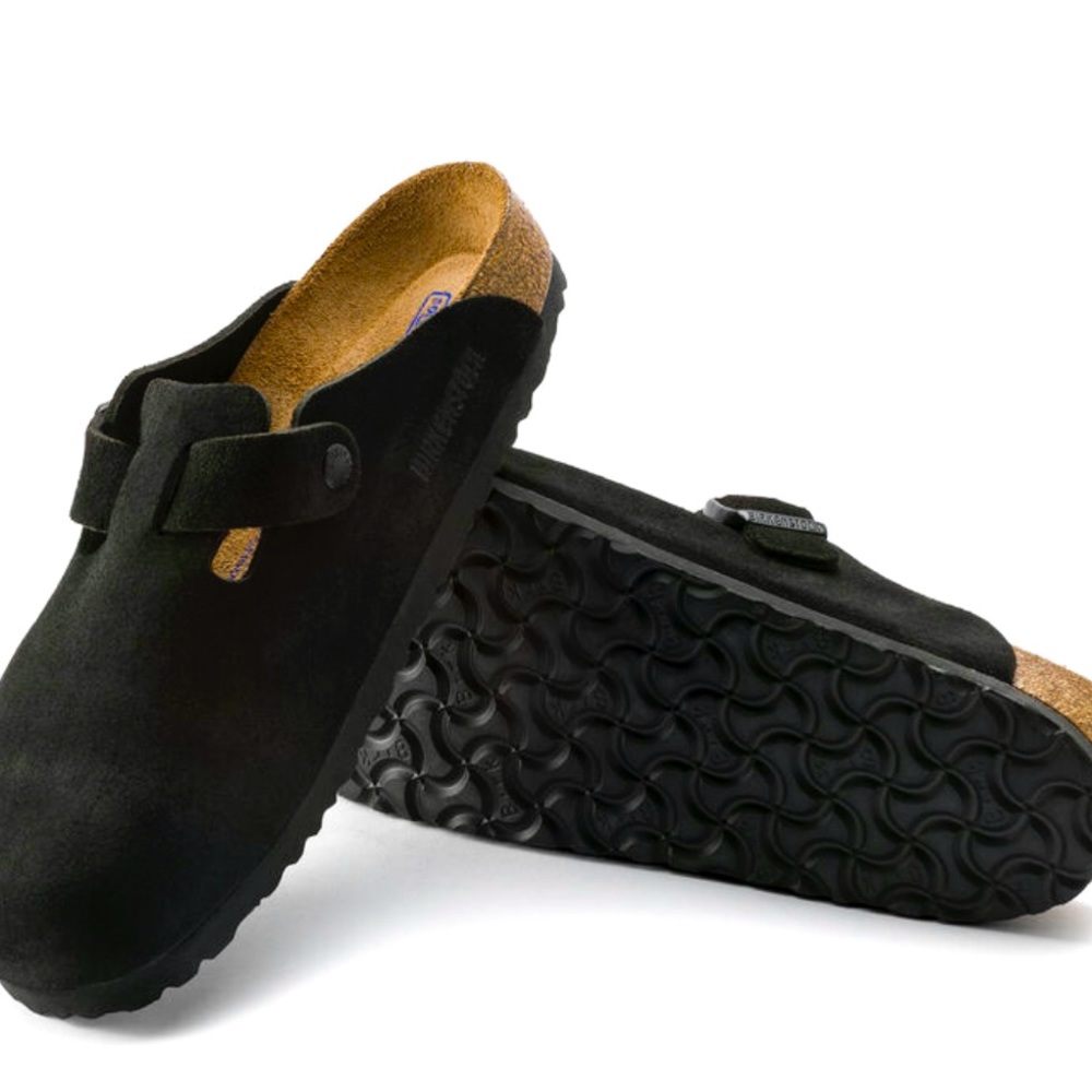 Birkenstock Black soft footbed suede clog - Picture 1 of 2